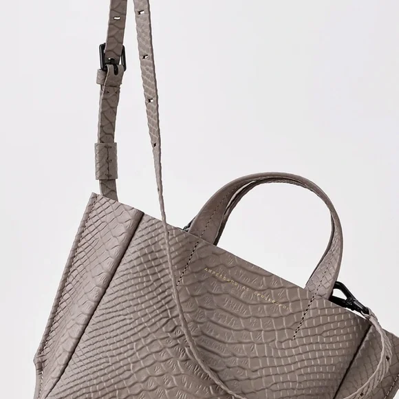 NWT Micro-Tote Taupe Crossbody Bag